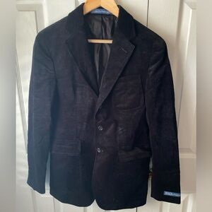 NWOT! Polo by Ralph Lauren Wide Wale Black Corduroy 3-Button Suit Jacket SZ 36R